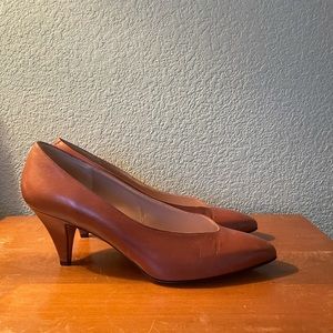 Amalfi Leather Camel Heels Made in Italy